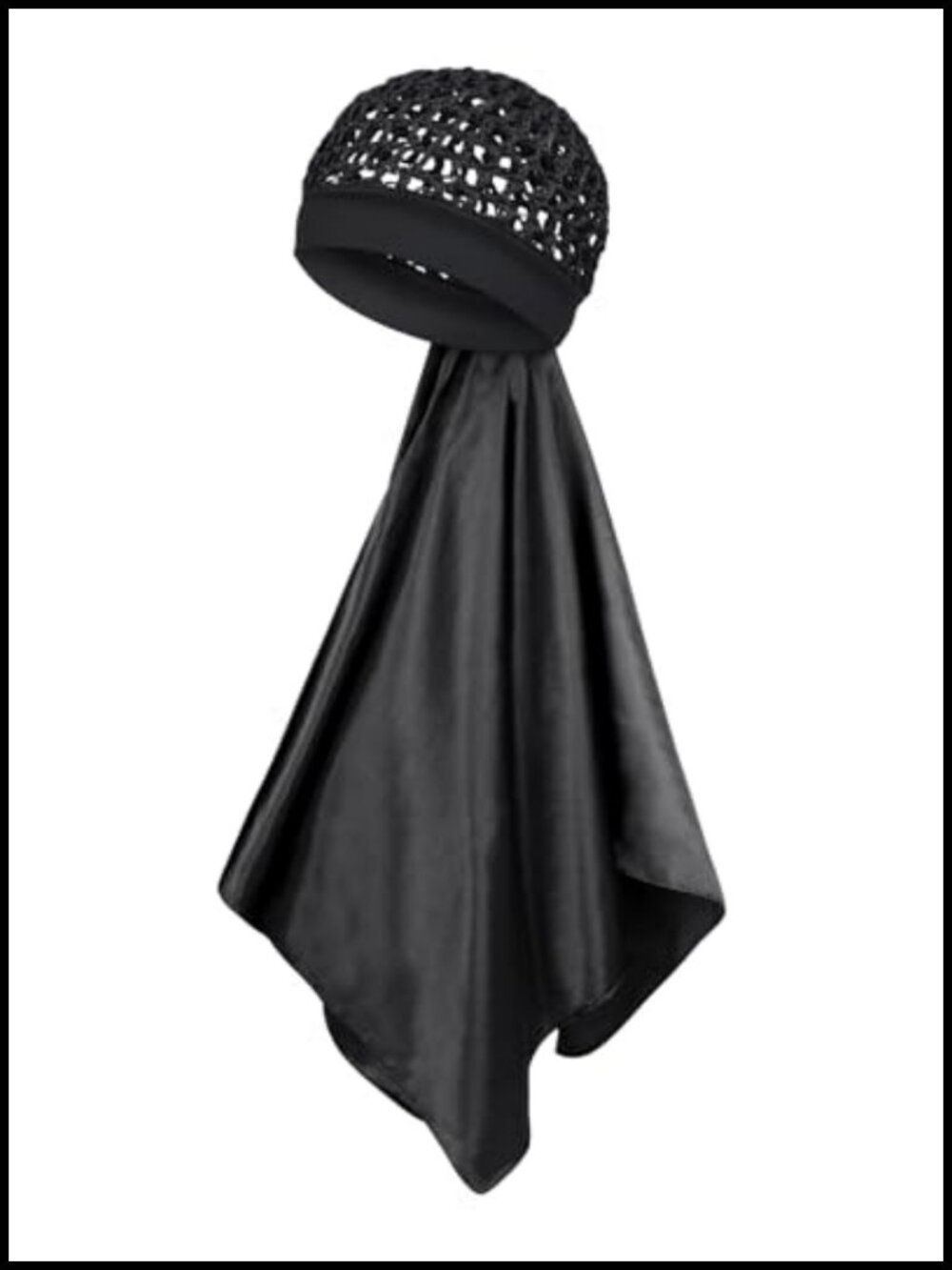 Satin Wrap Cap Hair Net and Scarf Combo Silk Press Protective Sleep